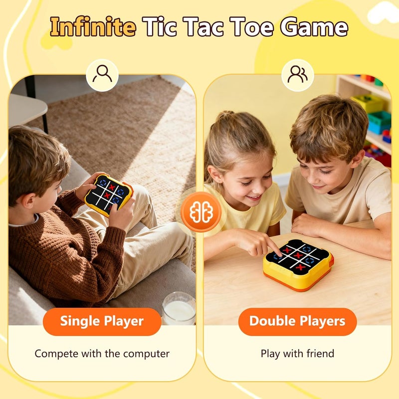 VISREFUR Store Tic Tac Toe Game, 3-in-1 Game Machine, Handheld Electronic Puzzle Games, Portable Travel Game for Trip, Office Break, Queue Time, Birthday Gift for Kids Adult - Image 2